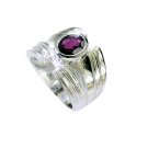 Riyo Garnet Homemade Silver Jewelry Silver Stacking Ring Sz 6 Srgar6-26220