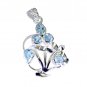 Riyo Blue Topaz Western Silver Jewelry Silver Pearl Pendant Necklace L 2in Spbto