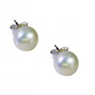 Riyo Pearl Beaten Silver Jewellery Ear Hook Earrings L 0.2in Sepea-56011