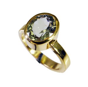 Riyo Green Amethyst 18.Kt Gold Platings Sports Ring Sz 8 Gprgam8-28075