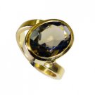 Riyo Smoky Quartz 18c Y Gold Plated Engagement Ring Sz 7.5 Gprsqu7.5-76079