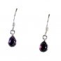 Riyo Red Garnet 925 Solid Sterling Silver Artisan Earring L 1in Segar-26151