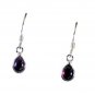 Riyo Red Garnet 925 Solid Sterling Silver Artisan Earring L 1in Segar-26151