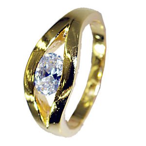 White Cz 18kt Gold Plating Finger Armor Ring