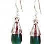 Riyo Green Onyx Statement Silver Jewellery Evening Wear Earring L 2in Segon-3000