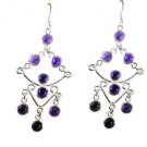 Riyo Amethyst Modern Silver Jewellery Love Earring L 2.5in Seame-2084