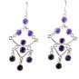 Riyo Amethyst Modern Silver Jewellery Love Earring L 2.5in Seame-2084