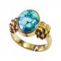 Riyo Turquoise 18k Y Gold Plate Mothers Ring Sz 6 Gprtur6-82113