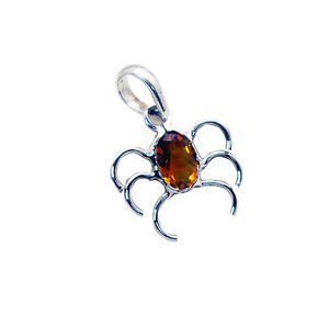 Riyo Golden Citrine 925 Solid Sterling Silver Professional Pendant L 0.5in Spcit
