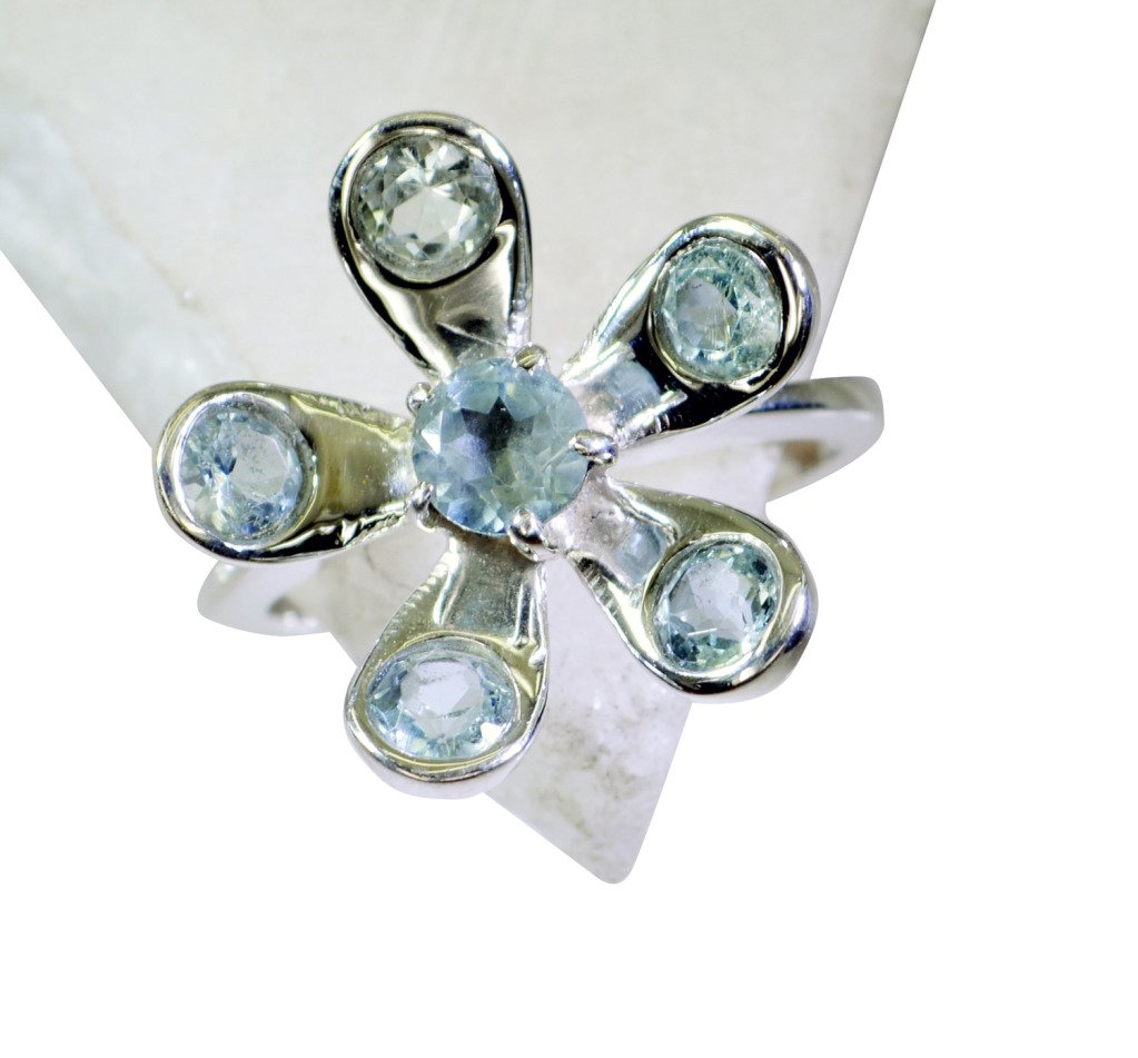 Riyo Blue Topaz Real Silver Jewelry Mothers Ring Sz 8 Srbto8-10079