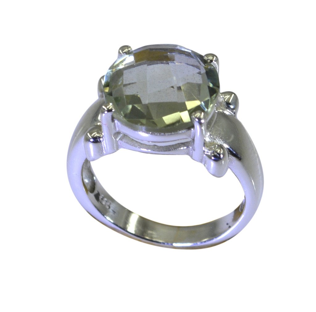 Riyo A Green Amethyst 925 Solid Sterling Silver Premium Grade Ring Srgam70-28082