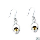 Riyo Golden Citrine 925 Solid Sterling Silver Preppy Earring L 1.25in Secit-1406