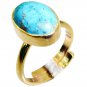 Riyo Turquoise 18kt Gold Plating Claddagh Ring Sz 8 Gprtur8-82072