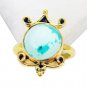 Riyo Turquoise 18 Ct Gold Plated Guard Ring Sz 6 Gprtur6-82112