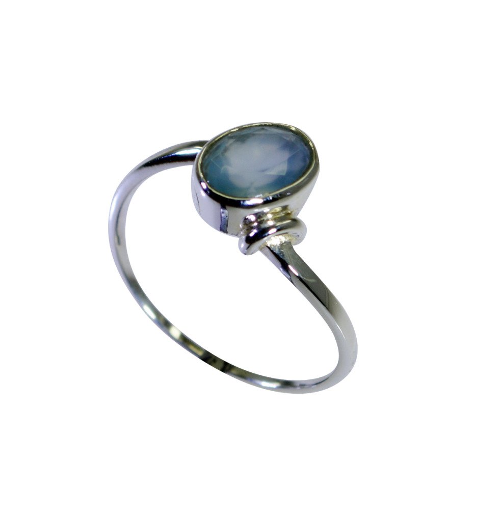 Riyo Aqua Chalcedony Silver Lady Jewellery Antique Silver Ring Sz 7 Srach7-4022