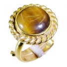 Riyo Tiger Eye 18k Gold Plating Ecclesiastical Ring Sz 6 Gprtey6-80027
