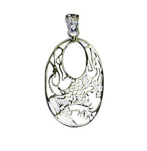 Riyo Plain 925 Solid Sterling Silver Door Knocker Pendant L 1.5in Sppla-120024