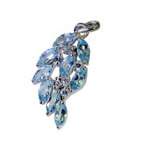 Riyo Blue Topaz Wholesale Gemstone Silver Pendant L 1.5in Spbto-10053