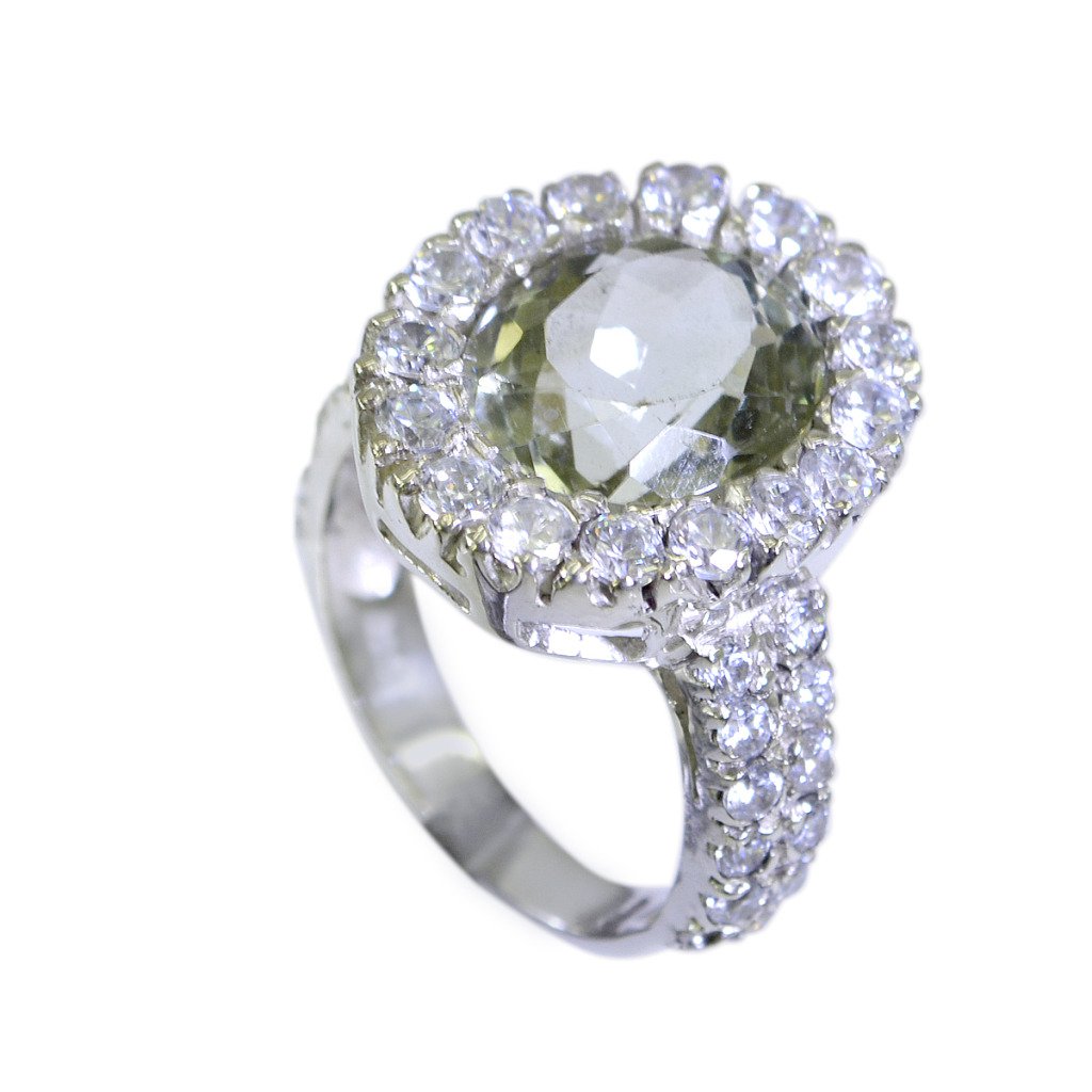 Riyo Green Amethyst Silver Jewelry Company Wedding Bands Sz 7 Srgam7-28020