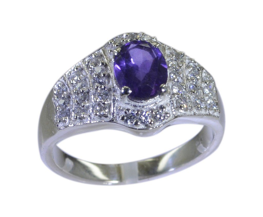Riyo Purple 925 sterling silver Amethyst Ring engaging luxury jewelry store SRAM