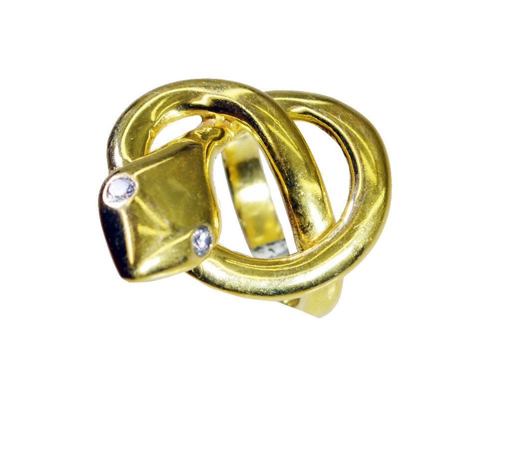 Riyo   Gemstone  18kt Gold Plated Snake Ring Gprsna70-290012