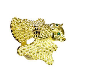 Riyo   Gemstone  18kt Gold Plated Bat Ring Gprbat80-130003