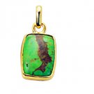 Riyogems Turquoise Gold Plated Jewelry Set Celtic Pendant L 2.1in Gpptur-82026