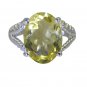 Riyo A Lemon Quartz 925 Solid Sterling Silver Tapered Ring Srlqu60-46032