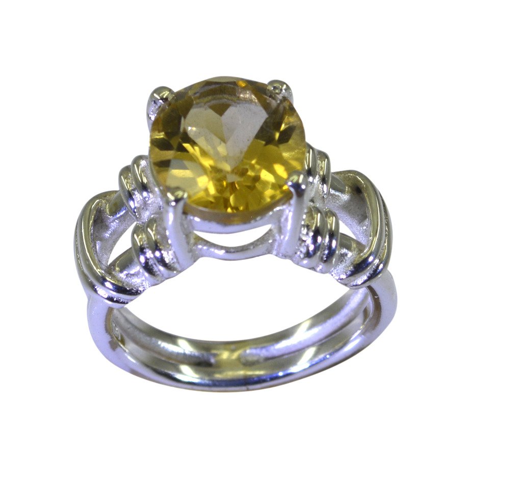 Riyo Golden Citrine 925 Solid Sterling Silver Innovative Ring Srcit70-14082