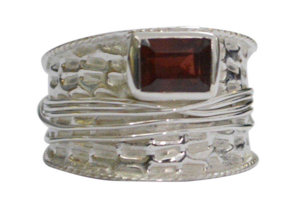 Riyo Red 925 sterling silver Garnet Ring  costume jewelry store SRGAR90-26260