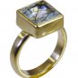 Riyo Multi Gold Plated Rutile Quartz CZ Ring excellent handmade natural stone je