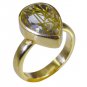 Riyo Multi Gold Plated Rutile Quartz CZ Ring alluring handmade jewelry online GP