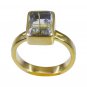 Riyo Multi Gold Plated Rutile Quartz CZ Ring classy handmade jewelry stores GPRR
