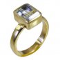 Riyo Multi Gold Plated Rutile Quartz CZ Ring classy handmade jewelry stores GPRR