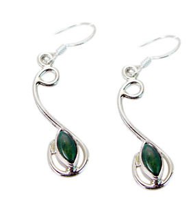 Riyo Malachite 92.5 Sterling Silver Silver Earring Wires L 1.5in Semal-48009