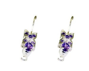 Riyo Amethyst Modern Silver Jewelry Silver Earring Posts L 1.5in Seame-2102