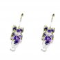 Riyo Amethyst Modern Silver Jewelry Silver Earring Posts L 1.5in Seame-2102