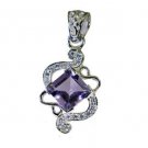 Riyo Amethyst Silver Jewelry Indian Murano Glass Pendants L 1.5in Spame-2103