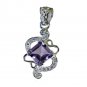Riyo Amethyst Silver Jewelry Indian Murano Glass Pendants L 1.5in Spame-2103