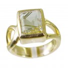 Riyo Multi Gold Plated Rutile Quartz CZ Ring shapely i love jewelry store GPRRQC