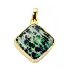 Riyogems Turquoise Jewelry Gold Plated Coin Pendants L 2.1in Gpptur-82032