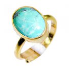 Riyo Turquoise 18kt Y.G. Plated Eternity Ring Sz 7 Gprtur7-82058