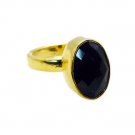 Riyo Black Onyx 18kt Gold Platings Purity Ring Jewelry Sz 7 Gprbon7-6015