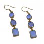 Riyo Purple Gold Plated Fire Opal CZ Earring flashy handmade jewellery shops GPE