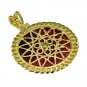 Riyogems Red Onyx 18 Kt Gold Platings Owl Pendant L 1.2in Gppron-66016