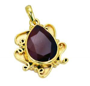 Riyogems Red Onyx 18c Gold Plated Promise Pendants L 1.5in Gppron-66021