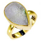 Riyo Druzy Drusy 18kt Y Gold Plating Mourning Ring Sz 7 Gprdru7-24009