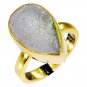 Riyo Druzy Drusy 18kt Y Gold Plating Mourning Ring Sz 7 Gprdru7-24009
