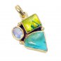 Riyogems Multi Turquoise Wholesale Plated Chandelier Pendants L 1.5in Gppmul-520