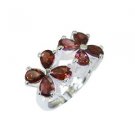 splendid Garnet Silver Red Ring supplies L-1in US 5,6,7,8